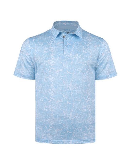 BACKNINE BREEZE Par Pique' Polo Shirt -Snow/Sky-XL