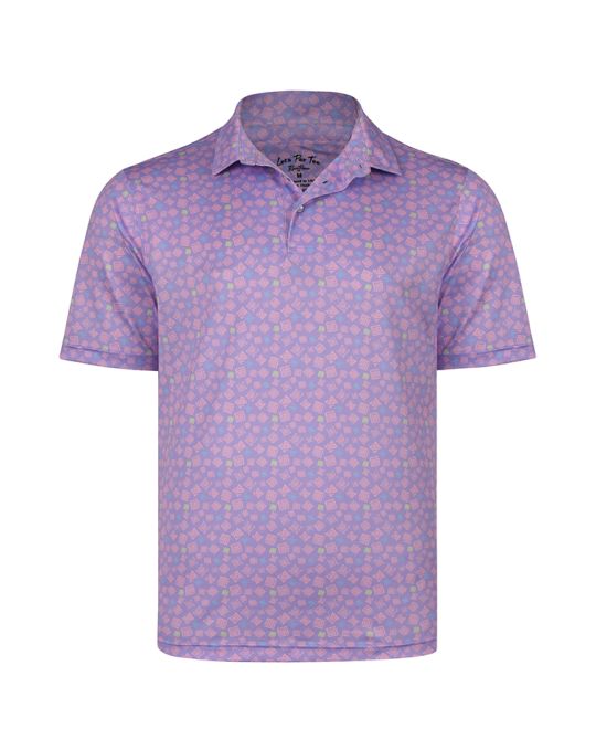 Caddie Swirl Par Pique Polo Shirt-Wisteria/Blush/Sky-XL