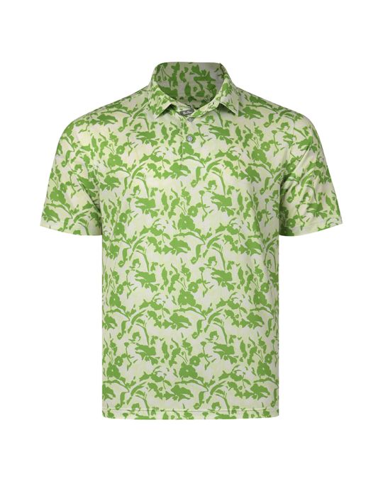 RUSTY JUNGLE Back Nine Blend Polo Shirt-Maize/Snow/Electric-XL