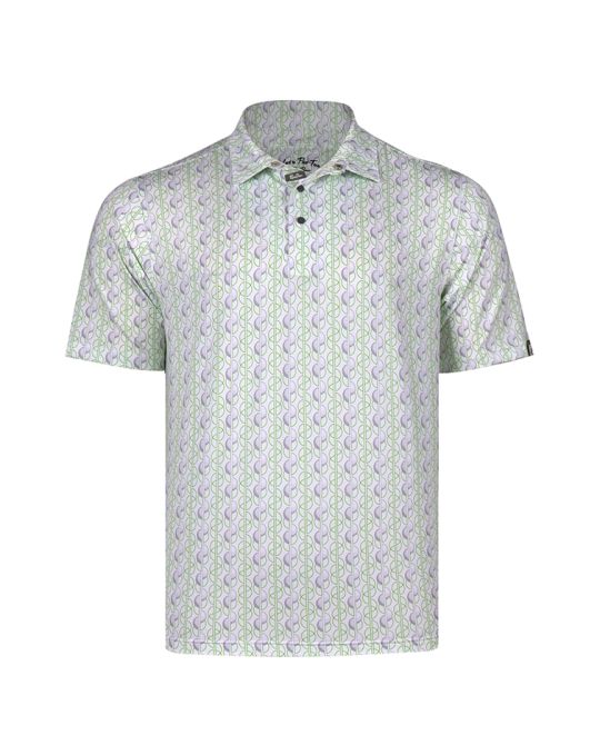 THE ROLLOUT Caddie Cool Polo Shirt-Snow/Cloud/Electric-LA