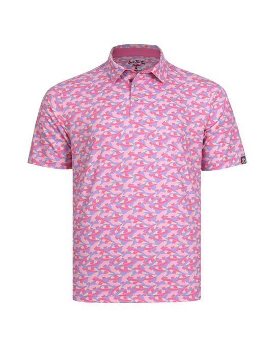 TROPIC SLICE Cool Stroke Polo Shirt  Wisteria / Blush / Rose / Maize-Wisteria/Blush/Rose/Maize-SM